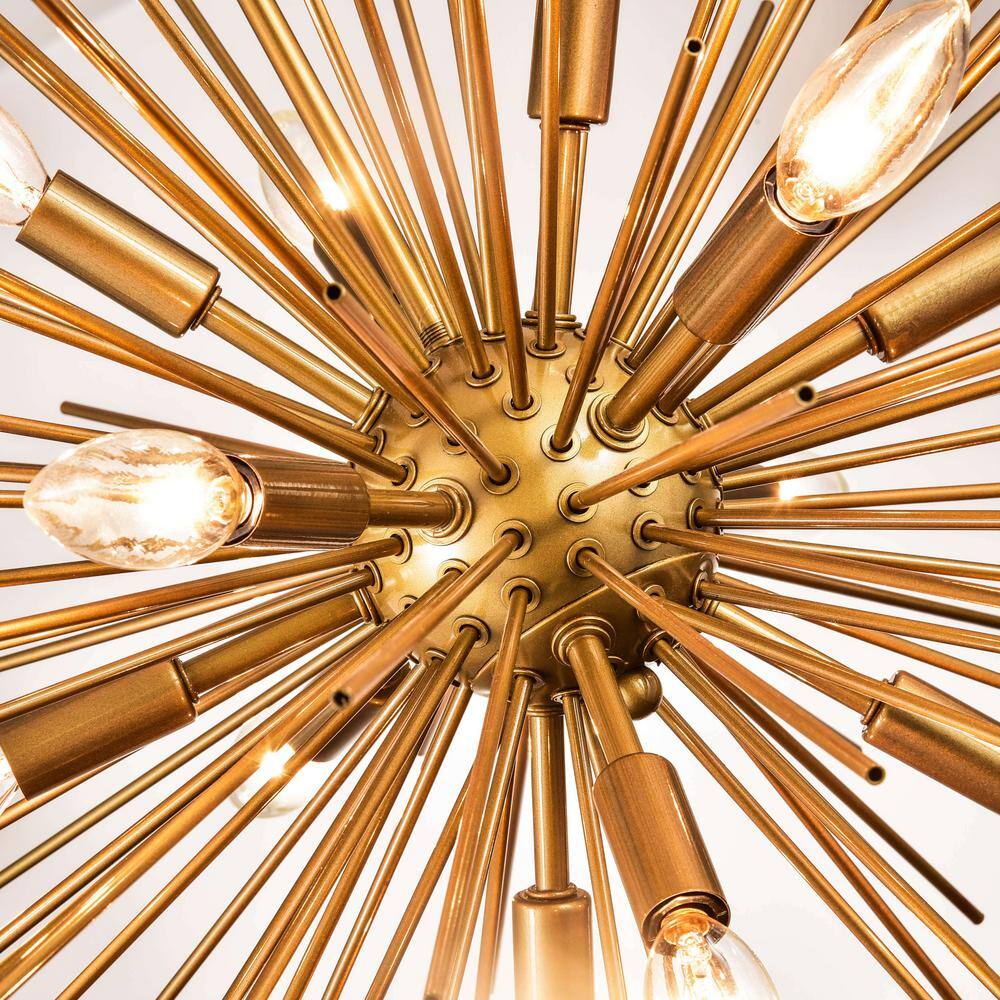 Valeria 24" Bronze and Crystal Sputnik Sphere Chandelier