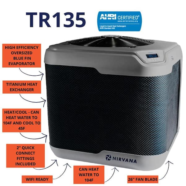 Trydent Series 133,000 BTU in Ground and Above Ground Electric Heat Pump Pool Heater