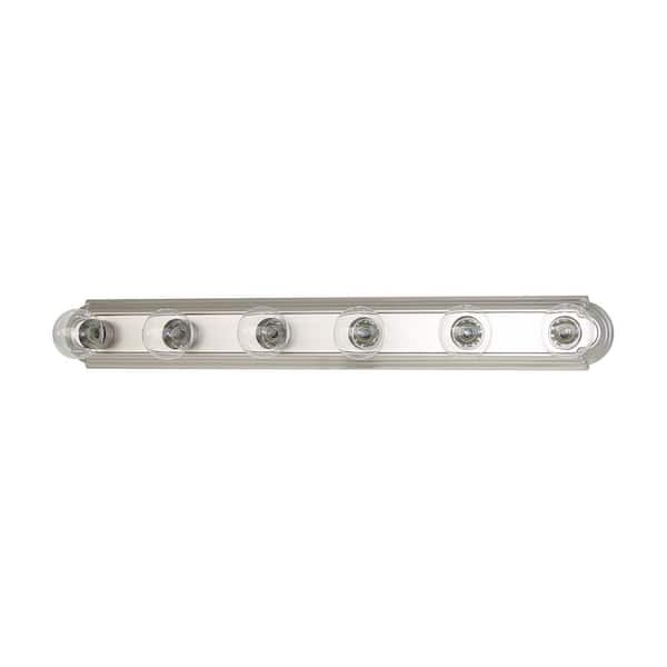 Capital Lighting Fixture Company Alice 36 in. W x 5 in. H x 2.5 in. E 6-Light Matte Nickel Vanity Light