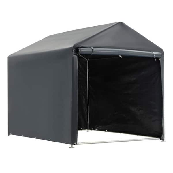 5'x7. 2' Heavy-Duty Portable Storage Shed & Carport Canopy, All-Weather Shelter for Bike, Motorcycle, Garden Storage