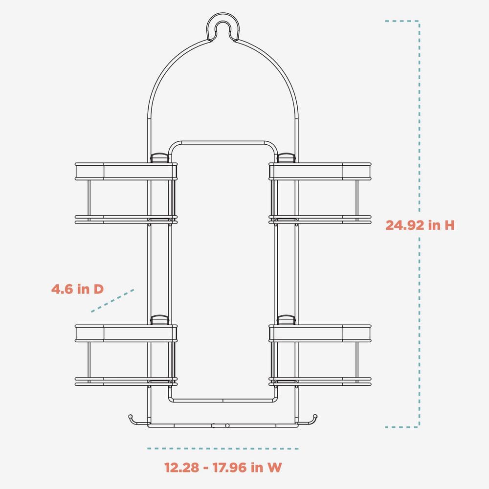 Stainless Steel Expandable Shower Caddy with Suction Mount