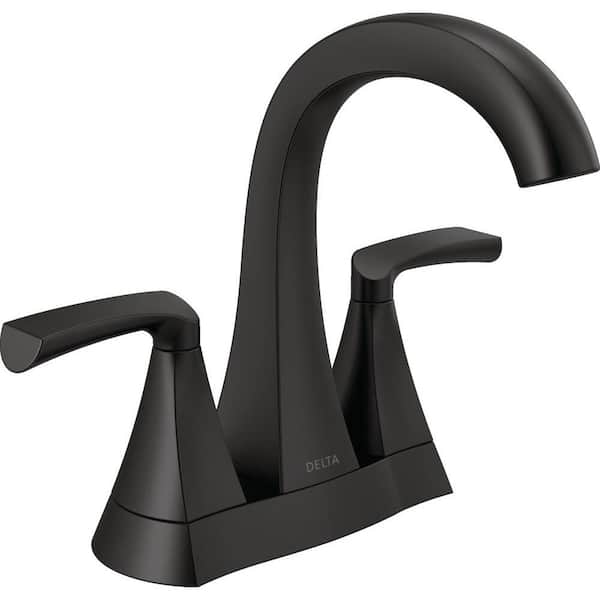 Delta Pierce 4 in. Centerset 2-Handle Bathroom Faucet in Matte Black