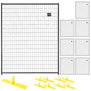 6 ft. x 40 ft. 8-Panel Black Powder-Coated Welded Wire Temporary Fencing