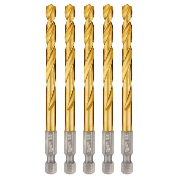 Milwaukee SHOCKWAVE 1/4 in. Titanium Twist Drill Bit (5-Pack) 48