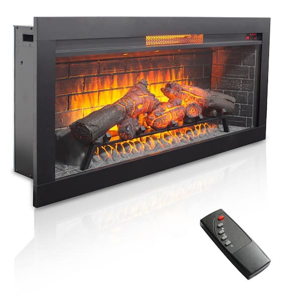Mondawe 42 in. Vent Free Electric Fireplace Insert, Ultra Thin