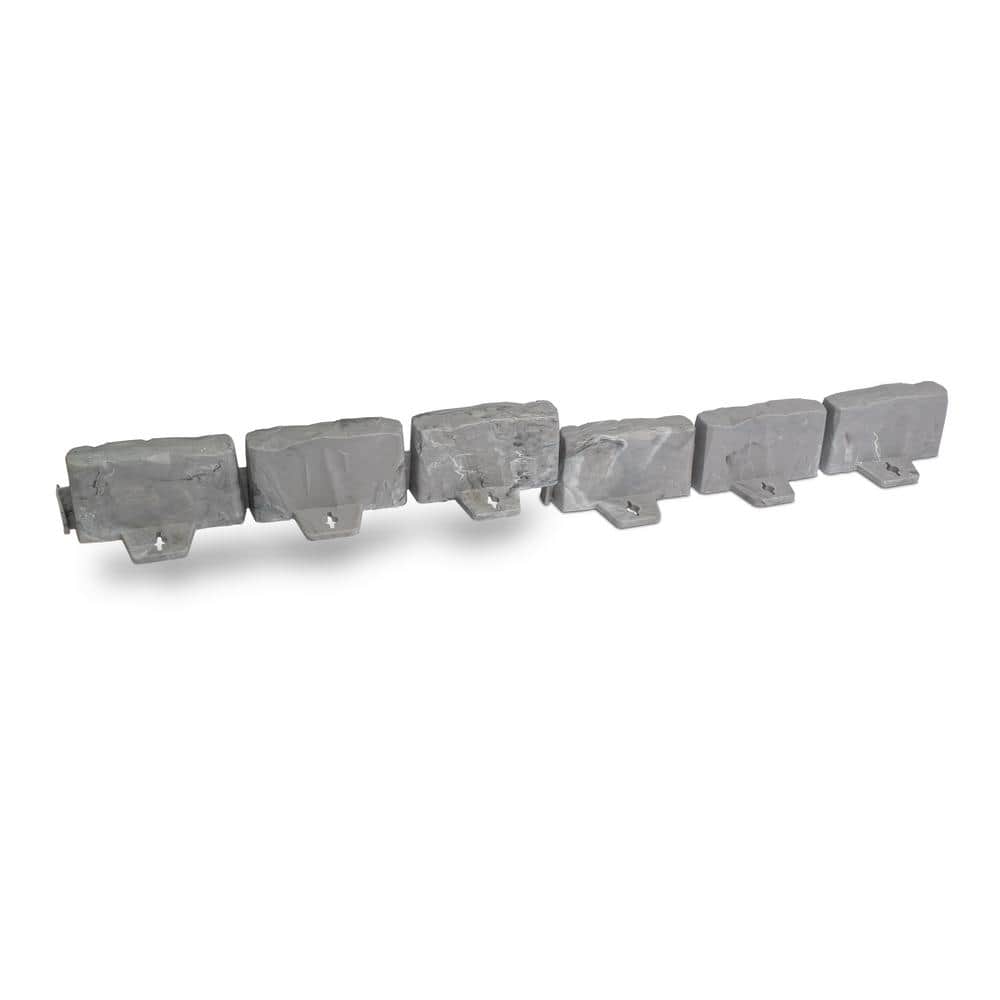 Slate Gray Faux Stone No-Dig Landscape Edging Kit, 60 ft