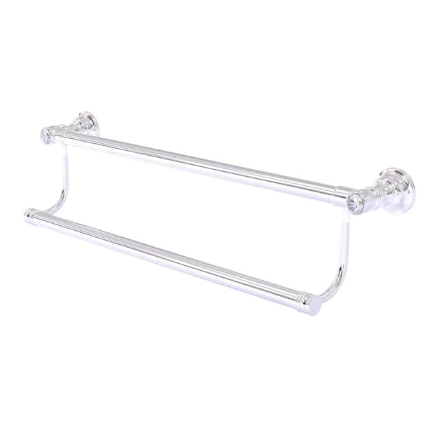 Allied Brass Carolina Crystal Collection 36 in. Wall Mounted Double Towel Bar in Polished Chrome
