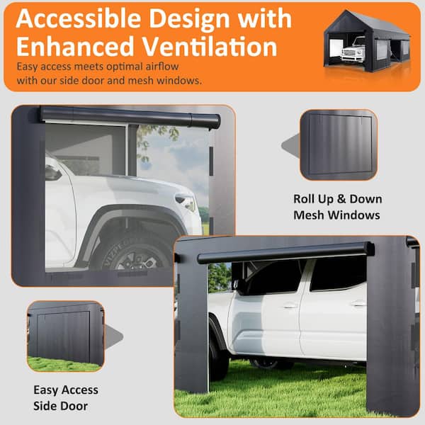 VIWAT 12 ft. x 20 ft. Heavy-Duty Carport Canopy with Enhanced Base