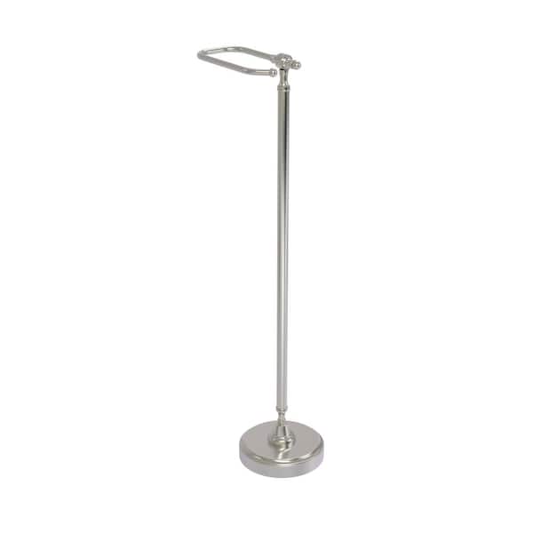 Allied Brass Retro Wave Collection Free Standing Toilet Tissue Holder in Satin Nickel