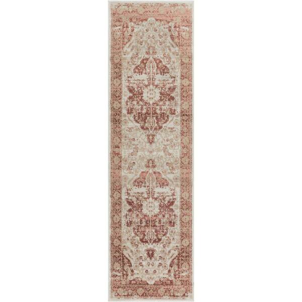 Well Woven Kensington Maxwell Copper 2 ft. 3 in. x 7 ft. 3 in. Modern Medallion Antique Vintage Distressed Runner