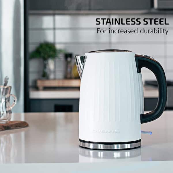 OVENTE 7-Cup Glass Cordless Body Electric Kettle with Stainless Steel  Removable Tea Infuser KG661S - The Home Depot