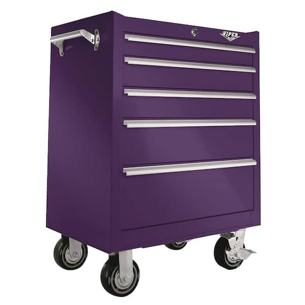 Viper Tool Storage 26 in. 5-Drawer Cabinet in Purple