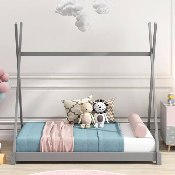 Harper & Bright Designs Double Twin Size House Beds Triangular