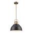 Home Decorators Collection Shelston 16 in. 1-Light Black and Brass ...