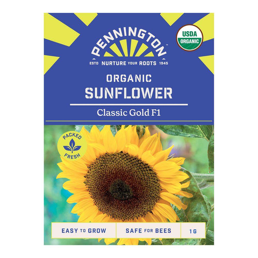 Pennington Organic Classic Gold F1 Sunflower Flower Seeds