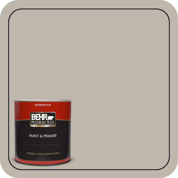 BEHR PREMIUM PLUS 1 qt. Home Decorators Collection. #HDC-CT-21 Grey Mist Flat Exterior Paint & Primer