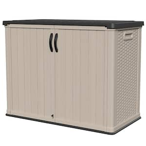 48 in. W x 25.4 in. D x 37 in. H Horizontal Resin Outdoor Storage Cabinet, Beige