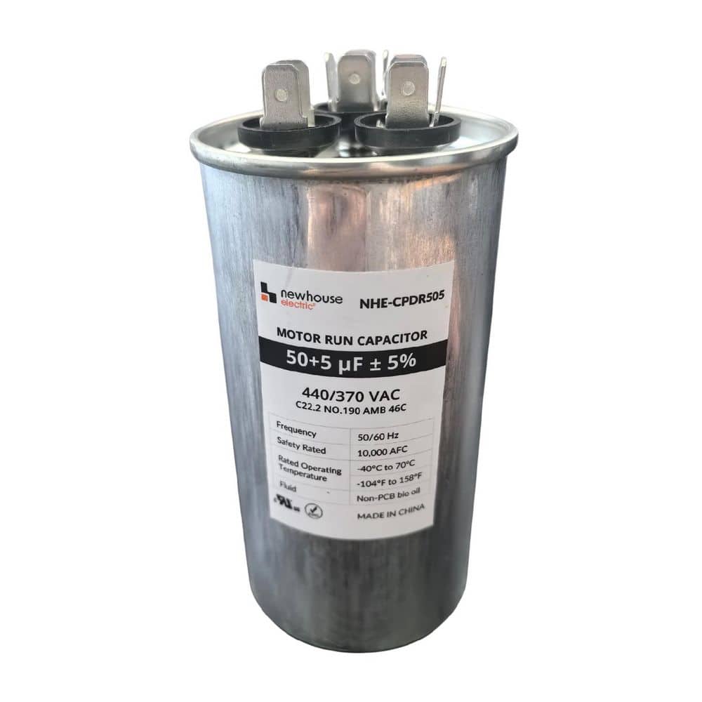 Dual Run Capacitor 50/5 MFD 440/370 VAC for Air Conditioner and Heat Pump Systems, Round, Metal price history on PriceWatchPro