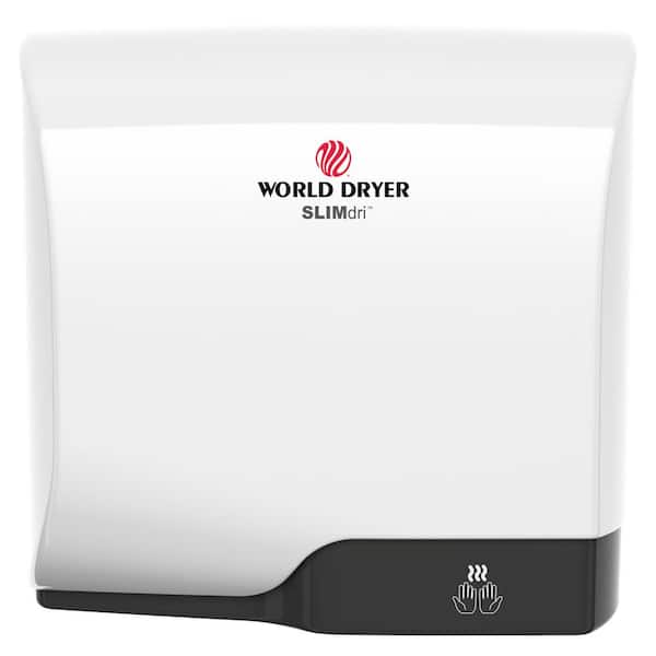WORLD DRYER SLIMdri Hand Dryer, Surface Mount ADA Compliant, 110 - 240V, High Efficiency, antimicrobial technology, Stainless Steel