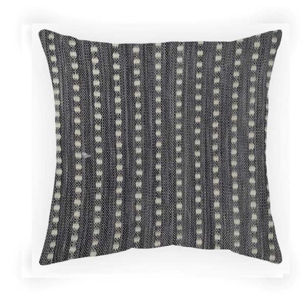 Unbranded 18 in. x 18 in. Woven Outdoor Charcol Recyled Polyester Throw Pillow
