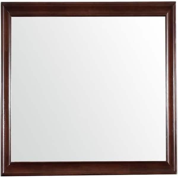 Brown 34 in. W x 2 in. H Rectangle Framed Mirror