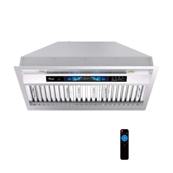 30 in. Built-in Insert Range Hood, 800 CFM, 4-Speed, Voice/Gesture/Touch/Remote, SS, LED Lights, 6" Vent, Baffle Filters