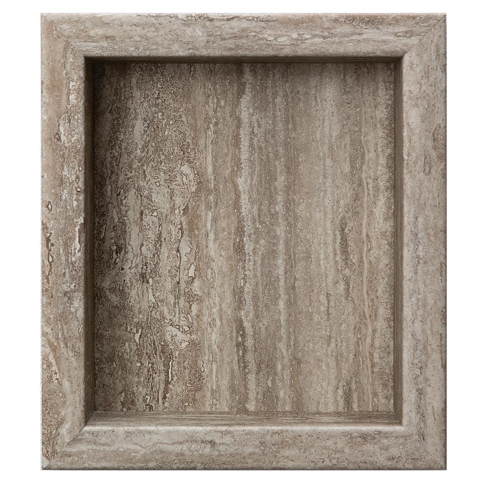 PALISADE 15.5 in. W x 3.75 in. H x 17.5 in. D Vinyl Waterproof Shower Niche Insert in Grecian Earth