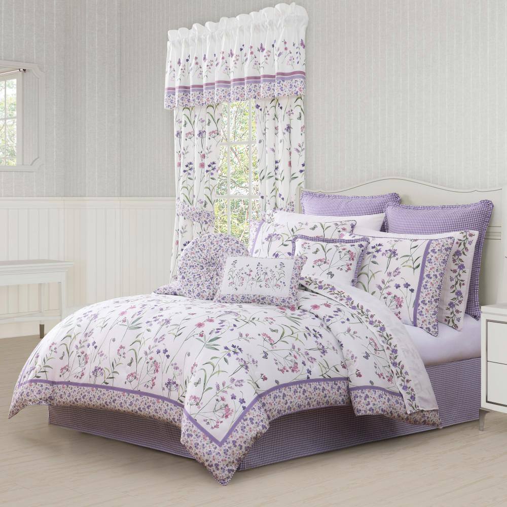 Nola Lilac Polyester Full 4-Pieces Comforter Set
