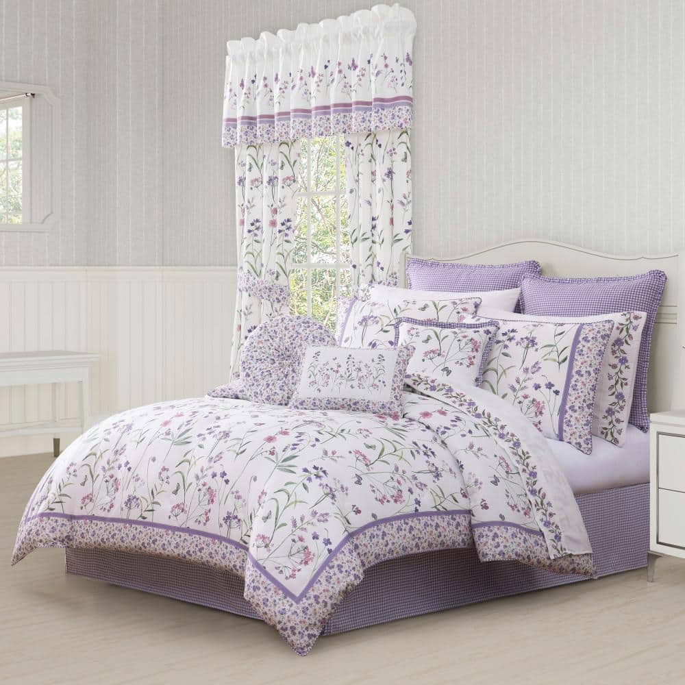 Nola Lilac Polyester King 4-Piece Comforter Set