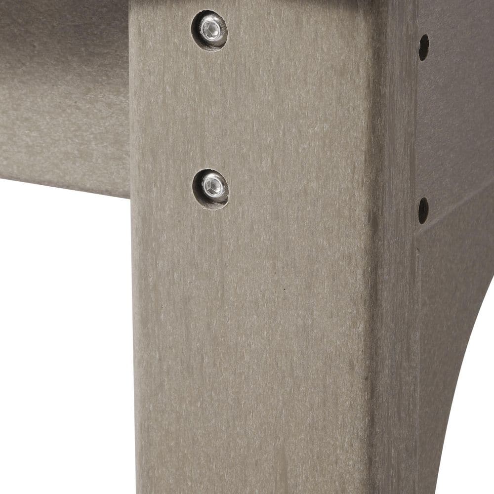 Weathered Wood 46" HDPE Outdoor Backless Bench