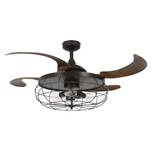 Industri 48 in. LED Oil Rubbed Bronze and Dark Koa Ceiling Fan with Light Kit