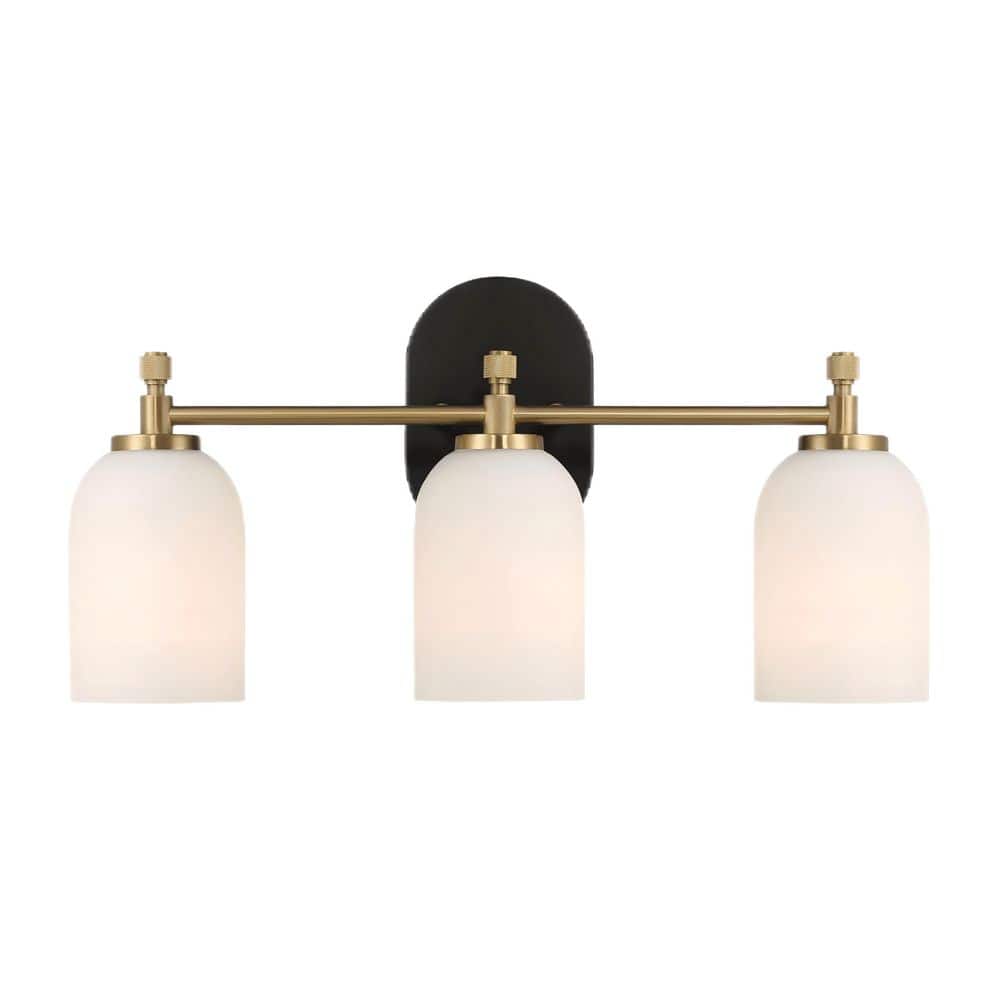 HabitatGlam 21 in. Modern 3-Light Vanity Light Fixture with Gold Metal Lampshade(Bulb Not Included) price history on PriceWatchPro