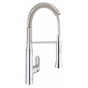 K7 Medium Semi-Pro Single-Handle Pull-Down Sprayer Kitchen Faucet in StarLight Chrome