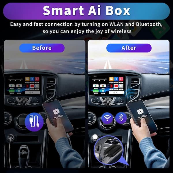 Lukyamzn Wireless CarPlay Smart Ai Box Elite with Android