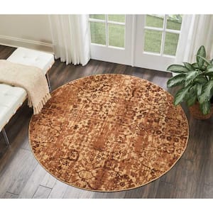 Somerset Latte 6 ft. x 6 ft. All-over design Contemporary Round Area Rug