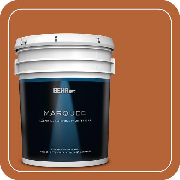 BEHR MARQUEE 5 gal. #250D-7 Caramelized Orange Satin Enamel Exterior Paint & Primer