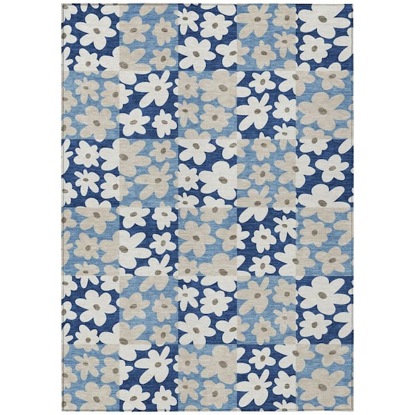 Chantille Machine Washable Indoor/Outdoor Abstract ACN2476 Blue 5 ft. x 7 ft. 6 in. Area Rug