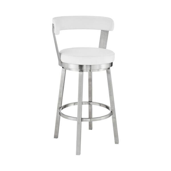 Armen Living Kobe 26 in. Counter Height Low Back Swivel Bar Stool in