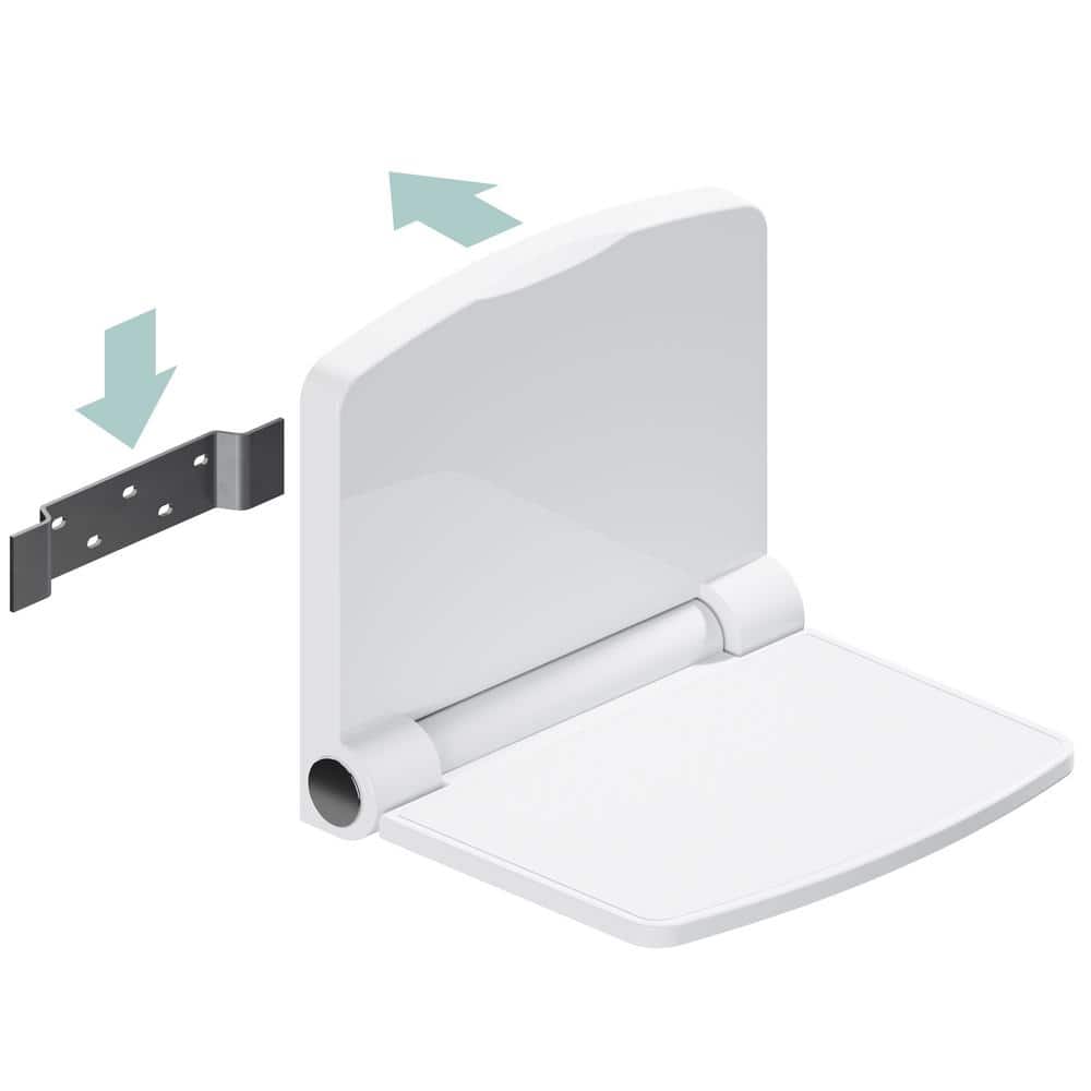 15 in. Folding Shower Seat, ADA Compliant, ABS Plastic Fold Down Bath Bench (440 lb. Capacity) in White price history on PriceWatchPro
