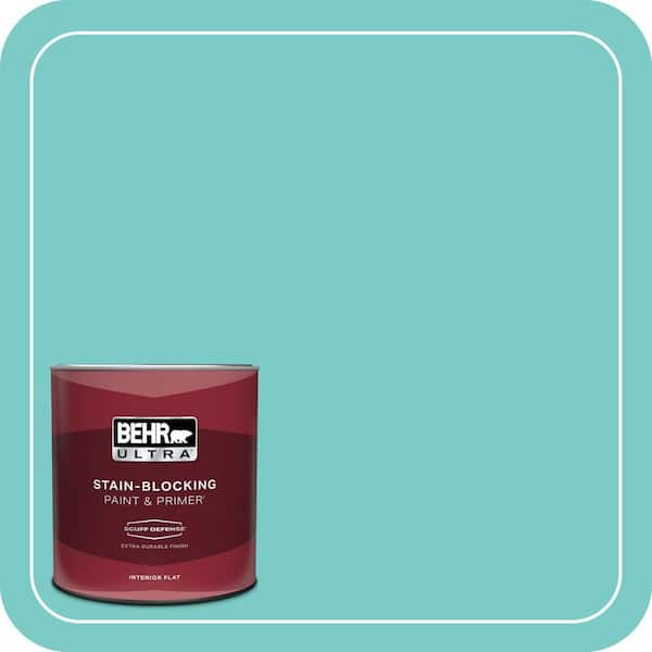 BEHR ULTRA 1 qt. #BIC-39 Blue Green Gem Extra Durable Flat Interior Paint & Primer