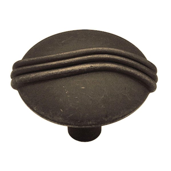 Liberty Knuckle 1-1/8 in. (28mm) Distressed Oil Rubbed Bronze Round Cabinet Knob