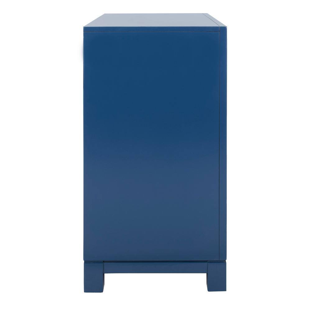 Lapis Blue and Gold Modern 3-Drawer Night Table