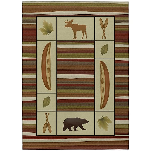 Addison Rugs Adventure Red 9 ft. x 12 ft. Indoor/Outdoor Washable Area Rug