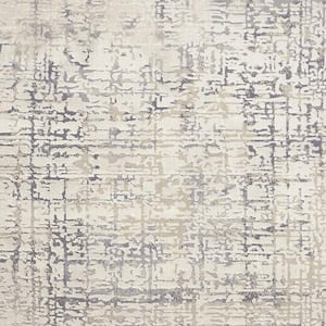 12 X 15 Gray and Ivory Abstract Area Rug