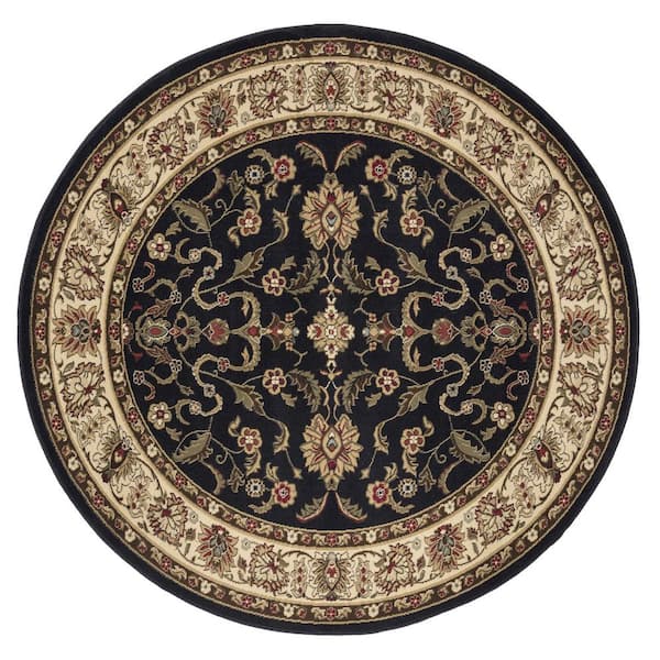 Concord Global Trading Ankara Agra Black 8 ft. Round Area Rug