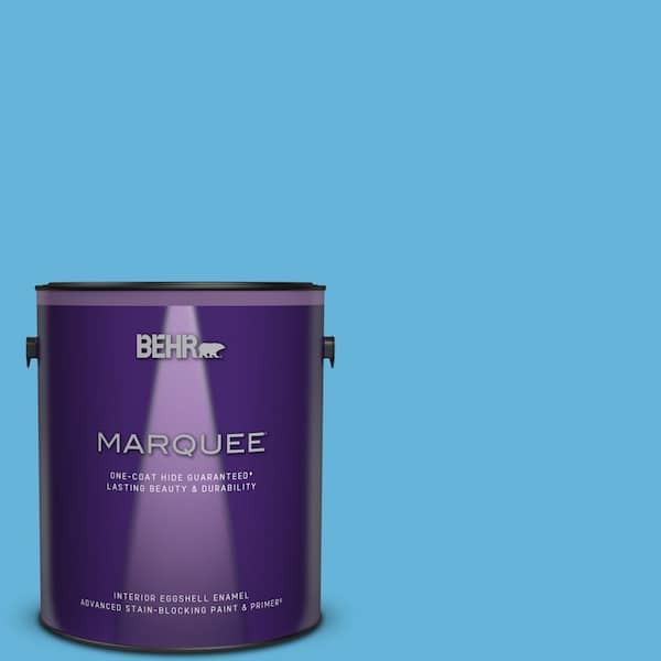 BEHR MARQUEE 1 gal. #540B-5 Riviera Blue Eggshell Enamel Interior Paint & Primer