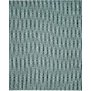 Courtyard Turquoise/Light Gray 8 ft. x 11 ft. Solid Indoor/Outdoor Patio  Area Rug