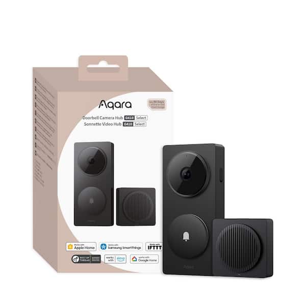 Aqara Smart Doorbell Camera G410 Select-Black, 2K, Home Kit Secure