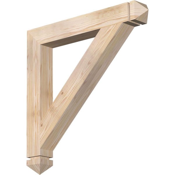 Ekena Millwork 3.5 in. x 28 in. x 28 in. Douglas Fir Traditional Arts and Crafts Smooth Bracket