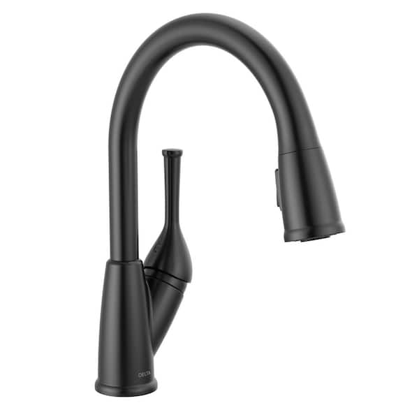 Delta Classic Single Handle Pull Down Sprayer Kitchen Faucet in Matte Black